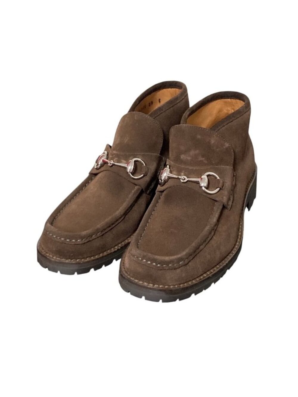 Gucci Tom Ford Era Horsebit Suede Boots Brown